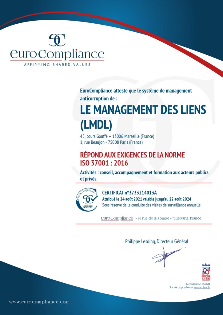 Certification ISO 37001 LMDL